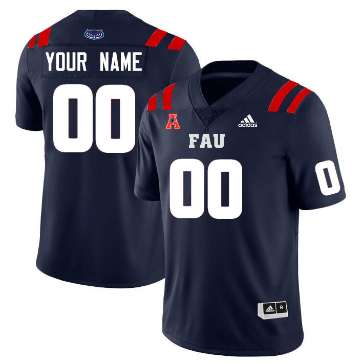 Custom Florida Atlantic Owls Name And Number College Football Jerseys Stitched Sale-Navy